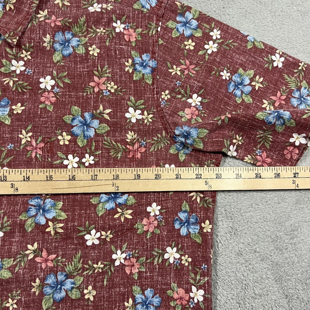 Reyn Spooner Hawaiian Shirt Mens Medium Floral Button Up Reverse Print - Picture 5 of 10